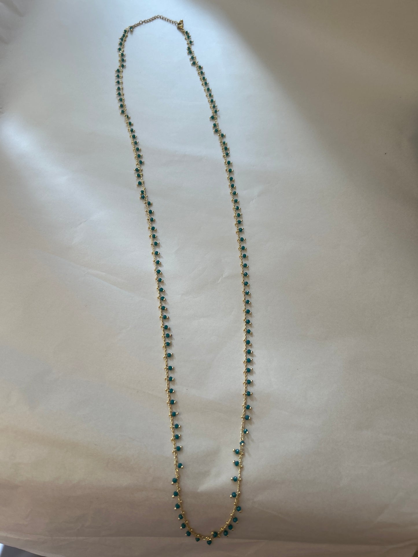 Long gold plated necklace