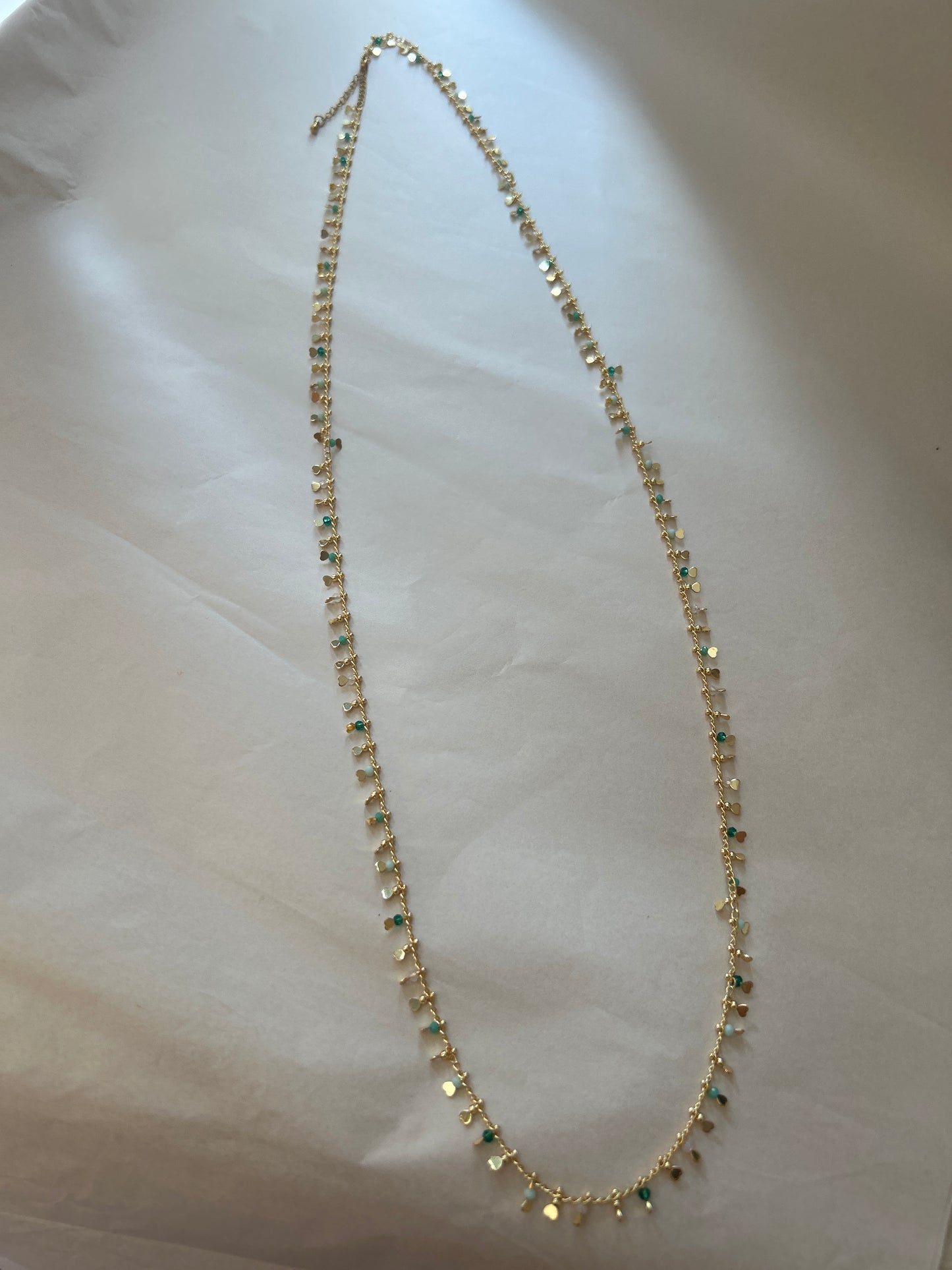 Long gold plated necklace