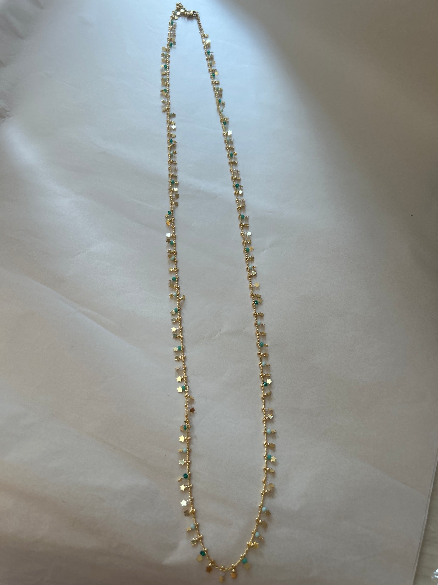 Long gold plated necklace