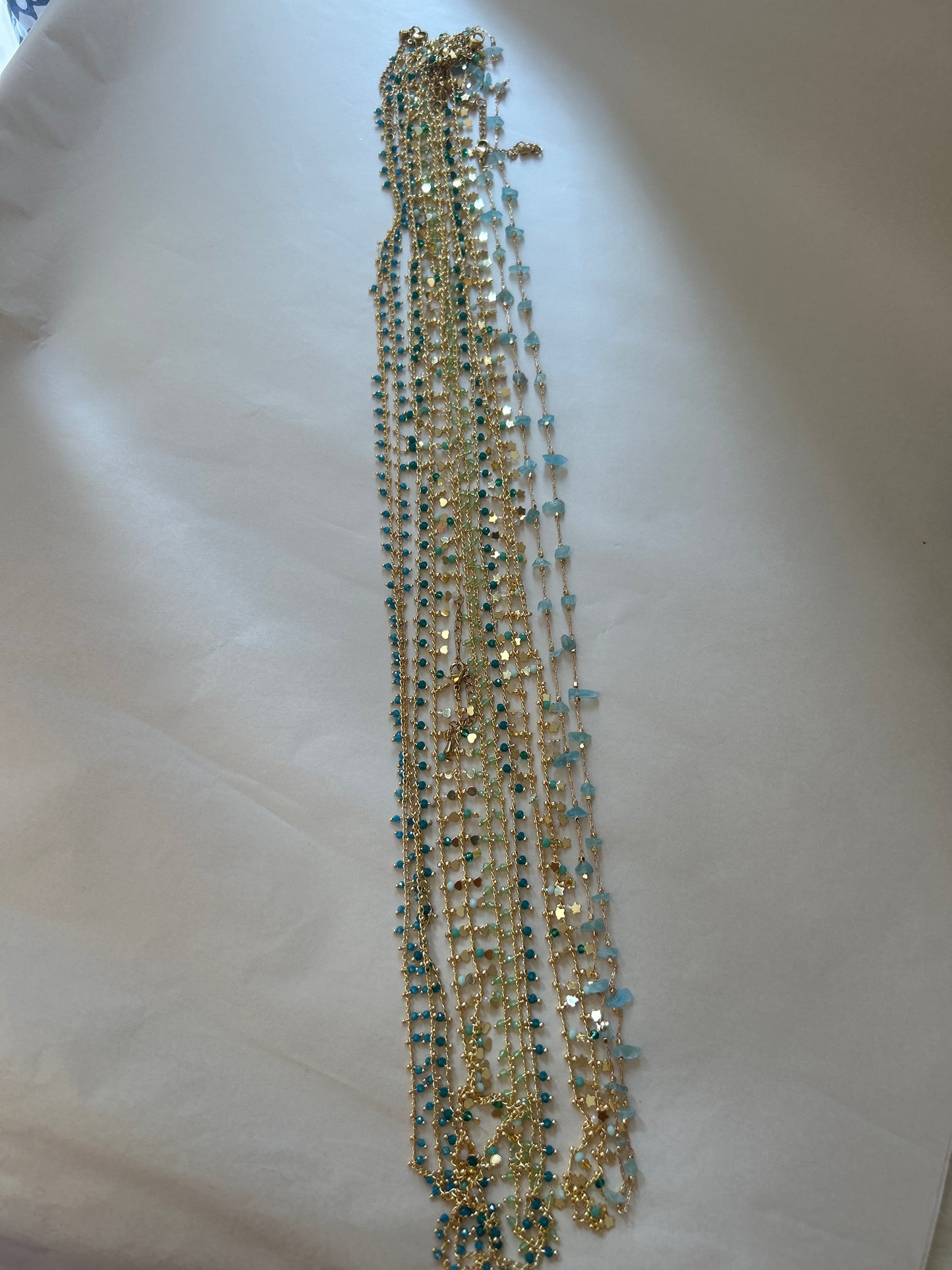 Long gold plated necklace