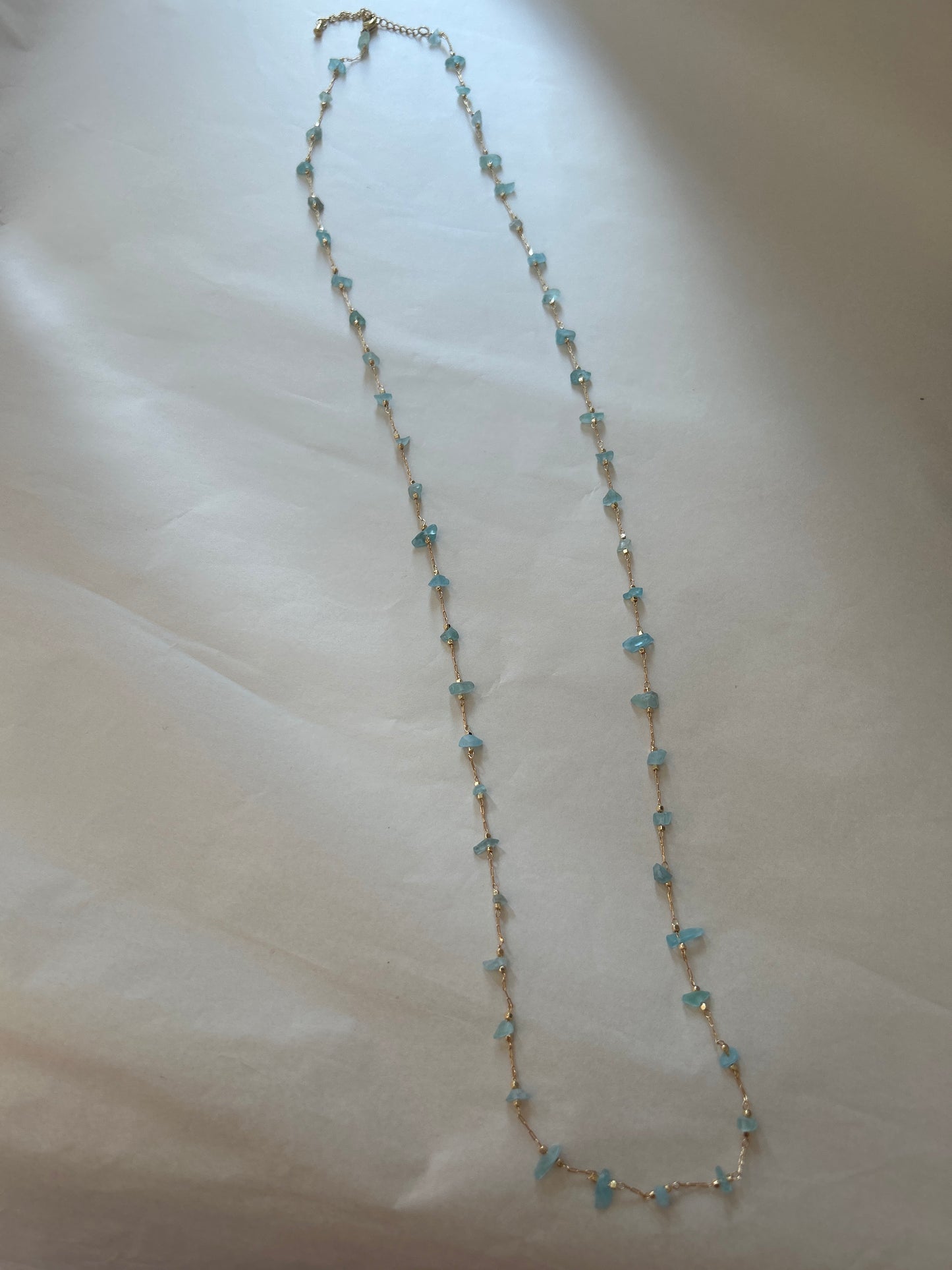 Long gold plated necklace
