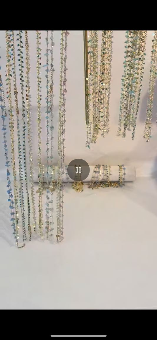 Long gold plated necklace